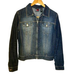New York & Co. NY Jeans Zippered Denim Jacket size L